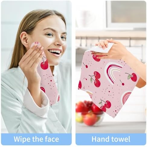Cherry Rainbow Washcloth 2-Pack 12x12 High-Quality Cotton