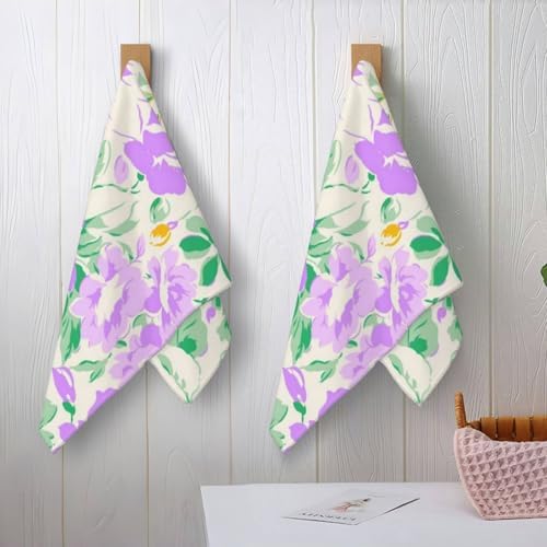 Cherry Blossom Hand Towels - 2Pack 145x28 Microfiber and Cotton Set with Butterfly Pattern