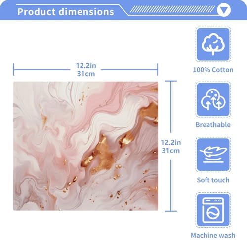 Pink Marble Washcloths 2 Pack Soft Absorbent Cotton Face Towels