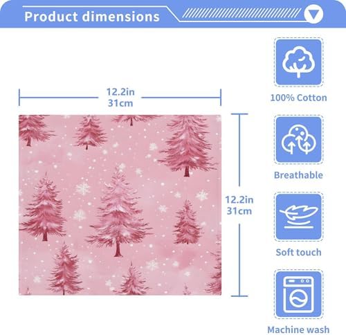 Xigua Trees and Snowflakes Washcloth Set for Bathroom and Kitchen