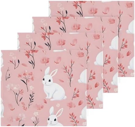 Xigua White Rabbits Washcloth Set - Super Cute Durable Fast-Drying
