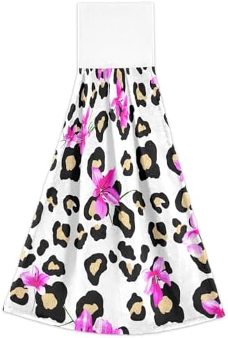 RPLIFE Black Leopard Spots Twin Pack Kitchen Hand Towels