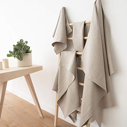 LinenMe Towels - 2 Big Bath Towels 2 Hand Towels Natural