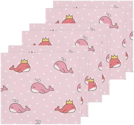 Xigua Cute Cartoon Whale Washcloths Set of 2 12 x 12 Inch Towels