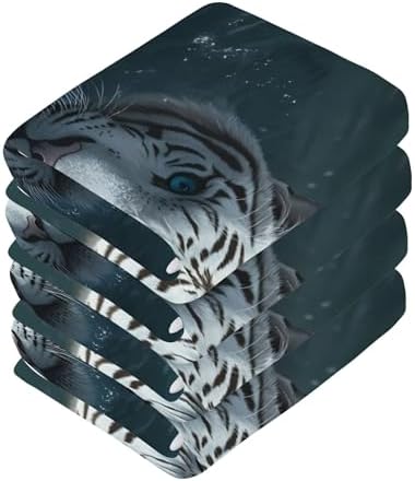 Kigai Ultra Soft White Tiger Washcloth Set