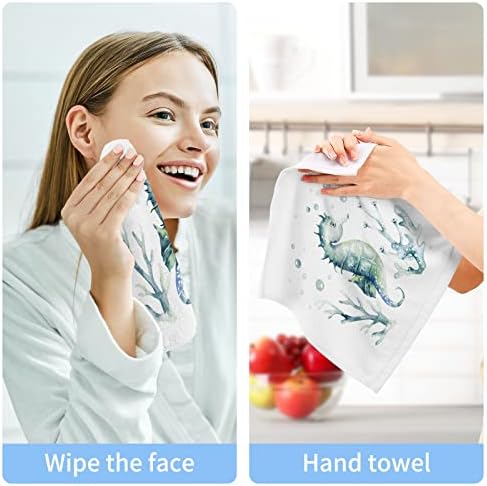 Susiyo Seahorse Cotton Wash Cloths - 12x12 for Face Hand