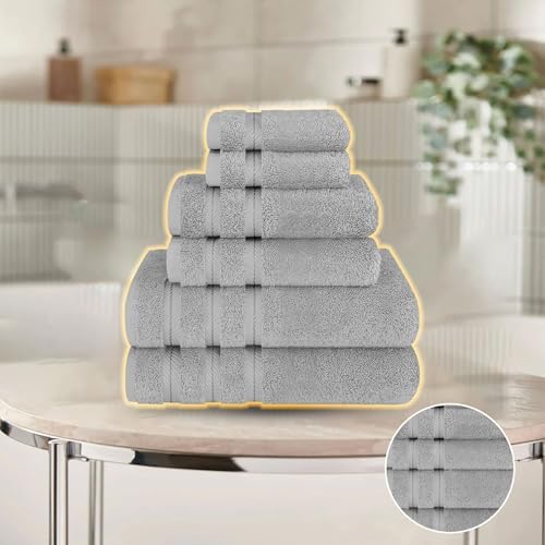 GIVONCHO Premium 6-Piece Turkey Cotton Towel Set