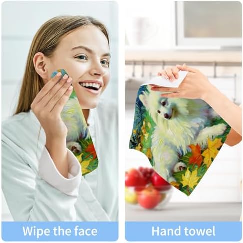 Two-Piece Set - Van Gogh Spitz Autumn Washcloths Towels