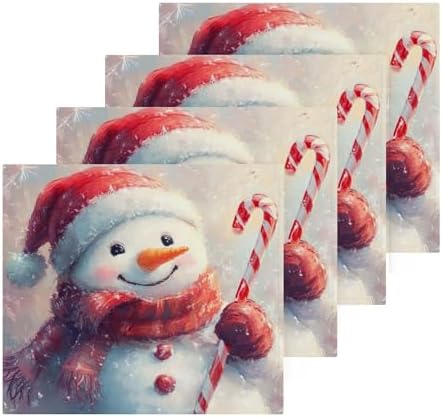 Xigua Cute Snowmen Washcloth Set Glowing-Fast Drying Towels for Hand Face