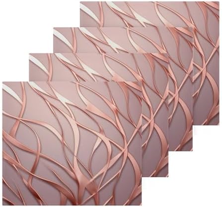 Elegant Rose Gold Stripes Washcloth Set