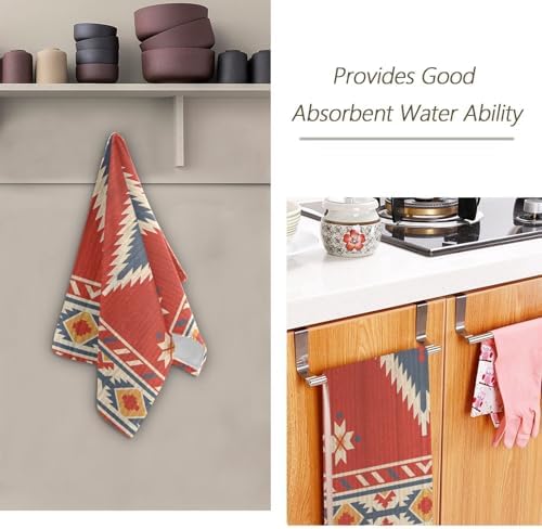 Unique Geometric Red Bath Towels