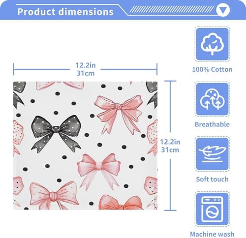 Bow Dots Washcloth Set
