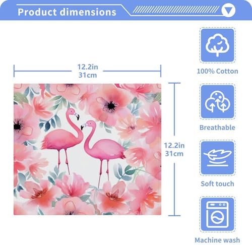YETTASBIN Flamingo Washcloths 2 Pack Soft Cotton Baby Face Towels