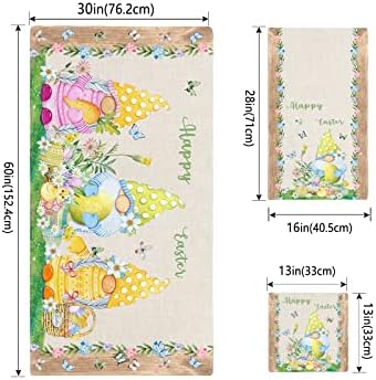 Easter 3-Piece Linen Bath Towels Set - Luxury Soft Durable and Quick-Drying