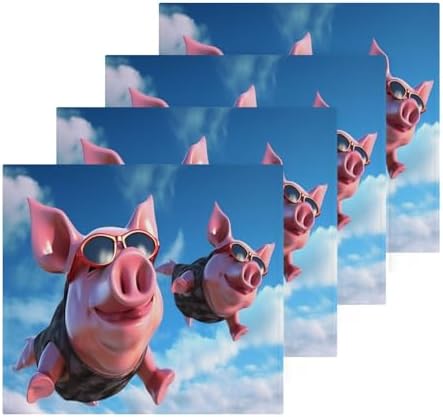 Flying Pig Washcloth Set Soft Absorbent Reusable Towels