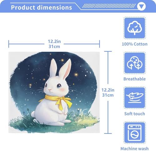 Xigua Cartoon Rabbit Washcloth Set - Fast Drying Portable and Durable