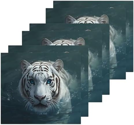 Kigai Ultra Soft White Tiger Washcloth Set