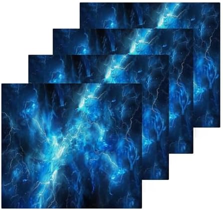 Xigua Blue Lightning Washcloths Set of 2 12x12 Inch