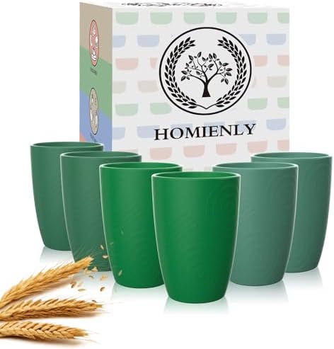 Homienly Wheat Straw Cups 12 OZ Forest Series Reusable