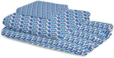 Boanket Blue Flowers 3-Piece Bath Towel Set