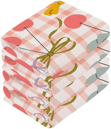 Xigua Cherries and Bows Washcloths Set of 2 12 x 12 Inch