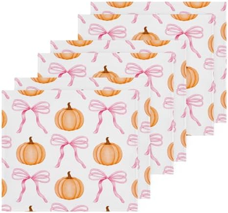 Xigua Pumpkin Cute Bow Washcloths Set of 2 12 x 12 Inch