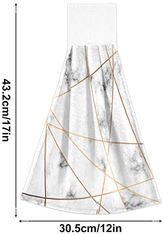 Aslsiy Black and White Marble Hanging Kitchen Towels