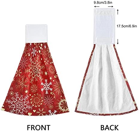 Winter Snowflake Kitchen Towels Red