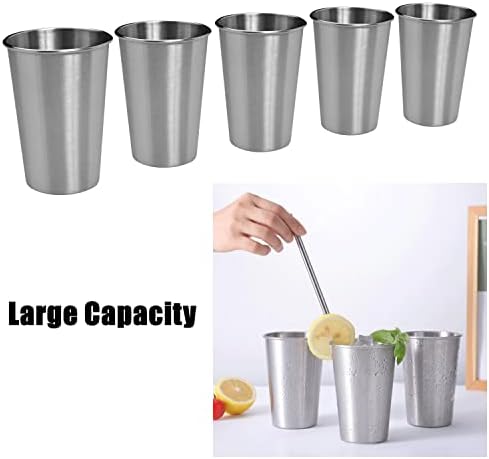 Stainless Steel Cups 18oz Set 5Pcs