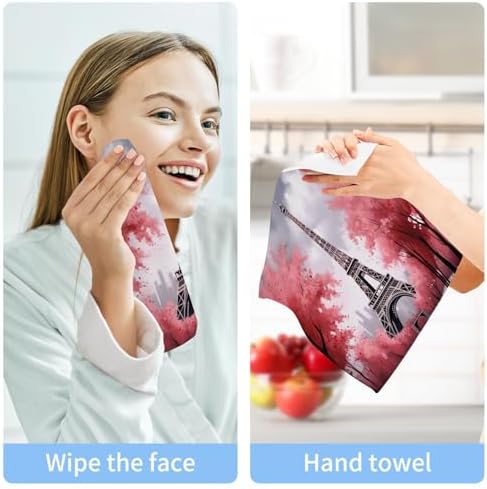 Eiffel Tower Washcloth Set Soft Absorbent for Baby Adults