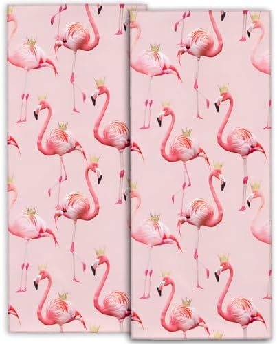 AmePay Cute Pink Flamingo Hand Towel Set