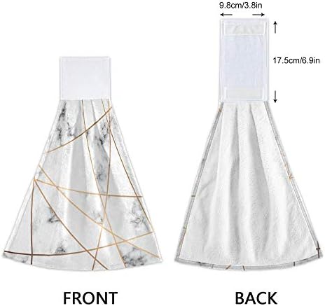 Aslsiy Black and White Marble Hanging Kitchen Towels