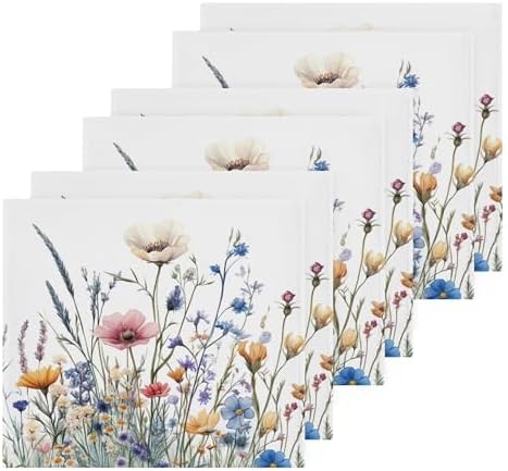 Xigua Wildflowers Washcloths Set of 2 12x12 Inch