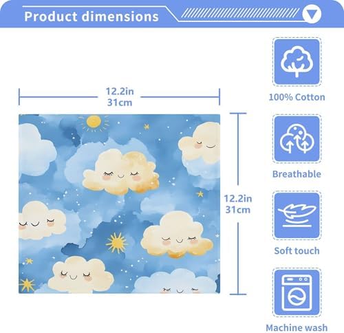 Cute Cloud Washcloth Set