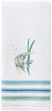 Elegant Ocean Watercolor Hand Towels White 2-Pack