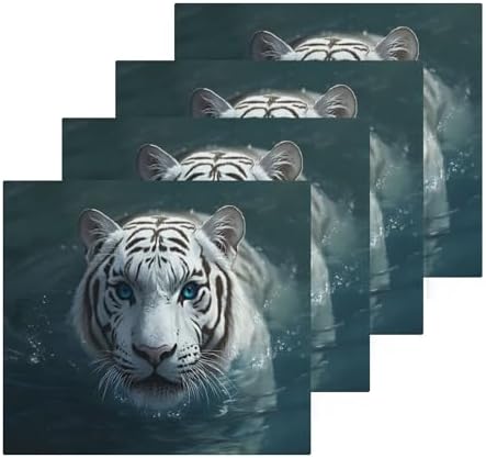 Kigai Ultra Soft White Tiger Washcloth Set
