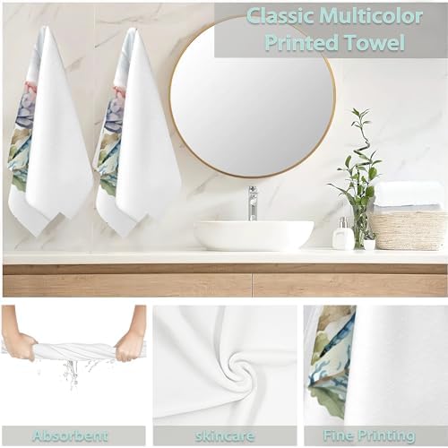 2-Pack Hand Towels with Dragonfly Design Highly Absorbent and Soft