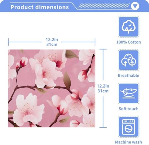 Cherry Blossoms Washcloth Set Soft Reusable Face Towels