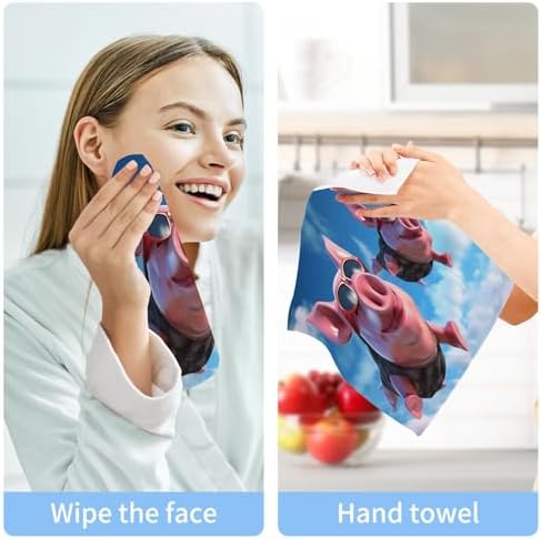 Flying Pig Washcloth Set Soft Absorbent Reusable Towels