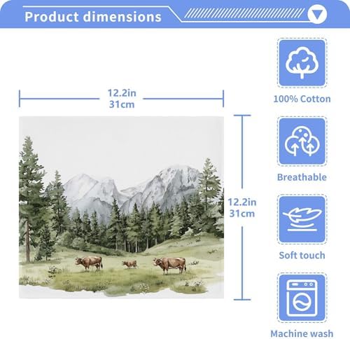Green Trees and Pines Washcloth Set - Eco-Friendly Absorbent Durable