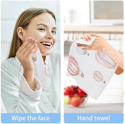 Xigua Watercolor Hot Air Balloons Washcloth Set