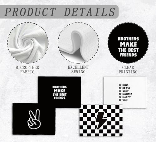 NOQL Black White Checkered Towels Set