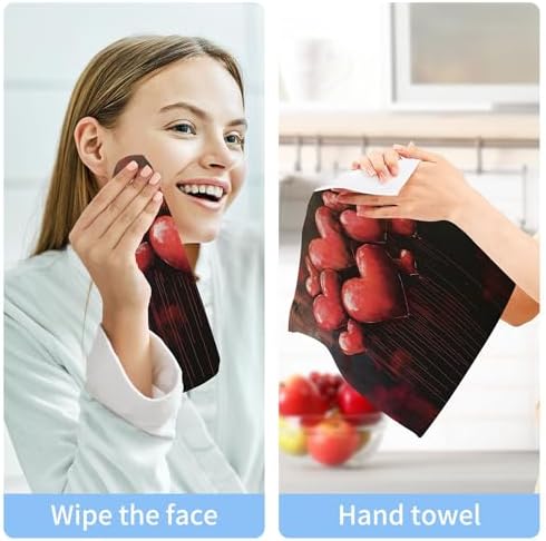 Xigua Valentines Day Washcloth Set - 12 inch Fast Drying Towels