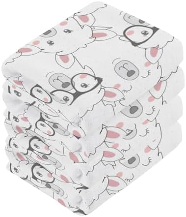 Cute Llama Washcloths 2 Pack Soft Absorbent Towels