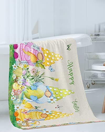 Easter 3-Piece Linen Bath Towels Set - Luxury Soft Durable and Quick-Drying