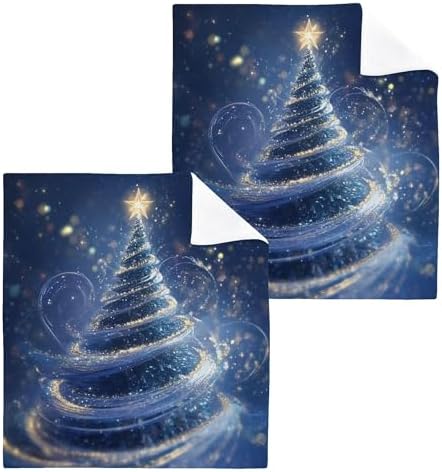 Xigua Christmas Tree Washcloths Set of 2 12x12 Inch 1