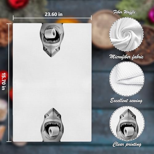 Nipil Funny Shark Hand Towels Set of 3 1
