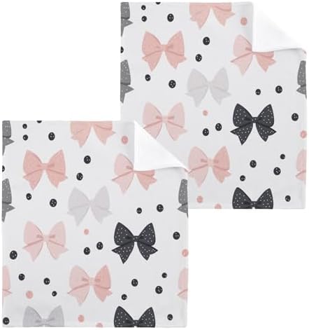 Xigua Bows Washcloths Set of 2 12x12 Inch