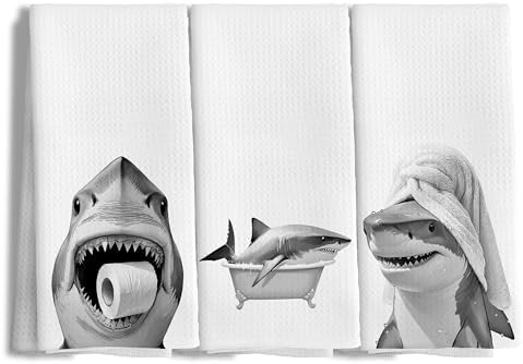 Nipil Funny Shark Hand Towels Set of 3 1