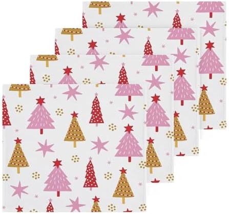 Xigua Cartoon Christmas Tree Washcloths Set of 2 - 12x12 Inch